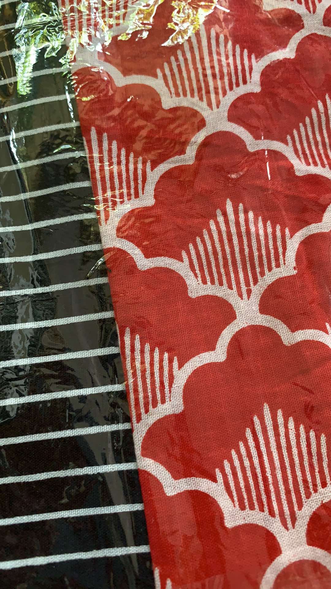 Tunik Nadine Batik Kombinasi Merah Midi Cantik Kekinian