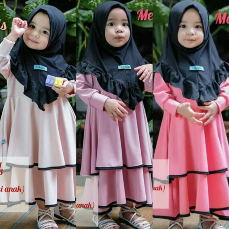 PROMO//shopee//gamis muslim mellysa/ gamis anak uzi_olshop/baju murah kualitas baik/gamis syari anak