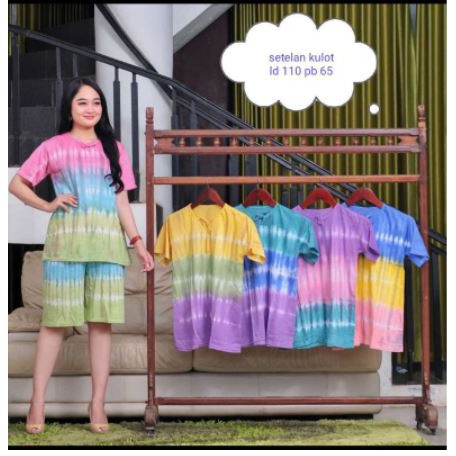SETELAN KULOT/ BAJU TIDUR ABSTRAK /SETELAN KULOT DEWASA TYE DYE TERMURAH LARIS|| BATIK PEKALONGAN%.