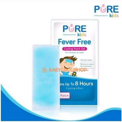 Pure Kids Fever Free / Pure Baby Obat Demam Anak / Plester Penurun Panas Cooling Patch Gel Plaster Dingin