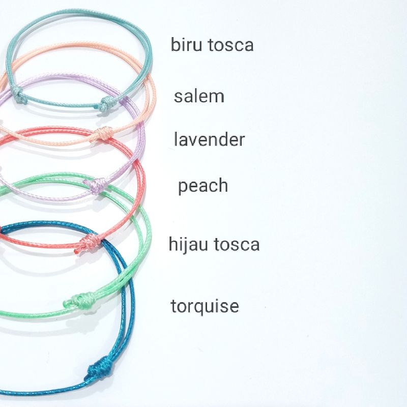 GP-03 Gelang Tali Kulit Korea Waterproof Tiny Simple Polos 0,8 mm