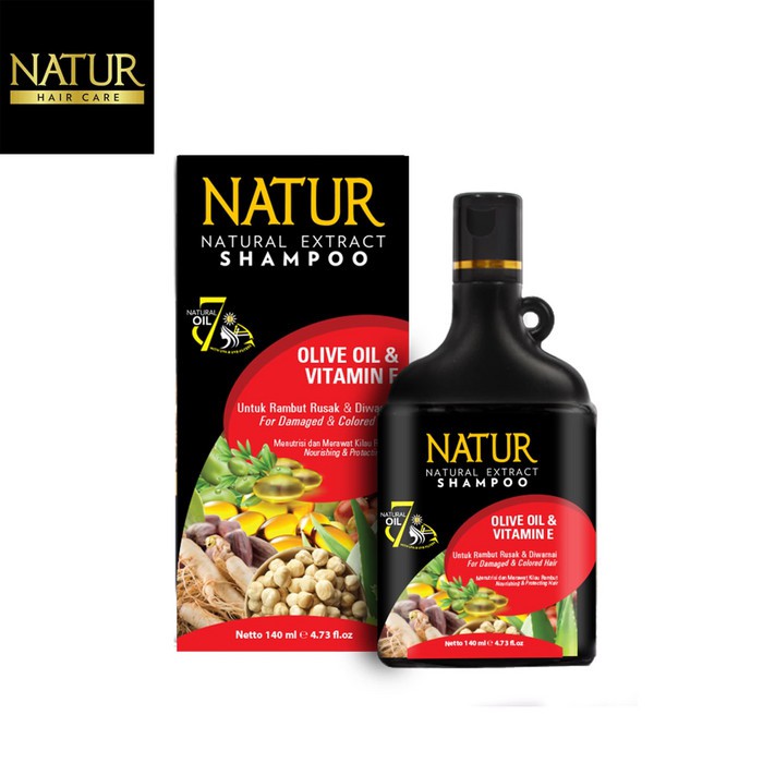 Natur Natural Extract Shampoo Olive Oil &amp; Vitamin E 140 Ml