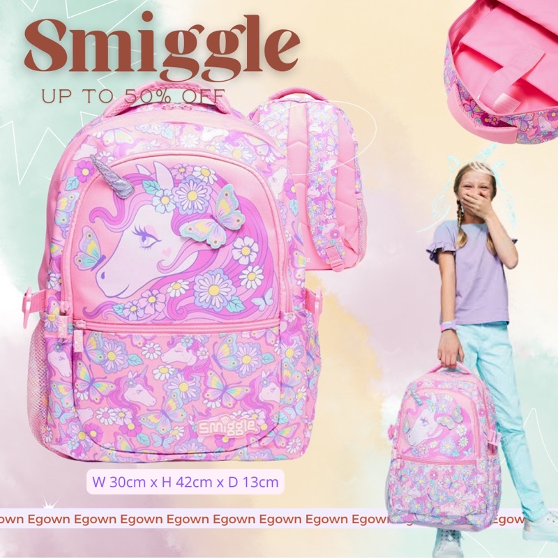 KADO ANAK Original Tas Smiggle Hey Pink Backpack Junior Frozen Minion Chelasea Gold Unicorn Express 