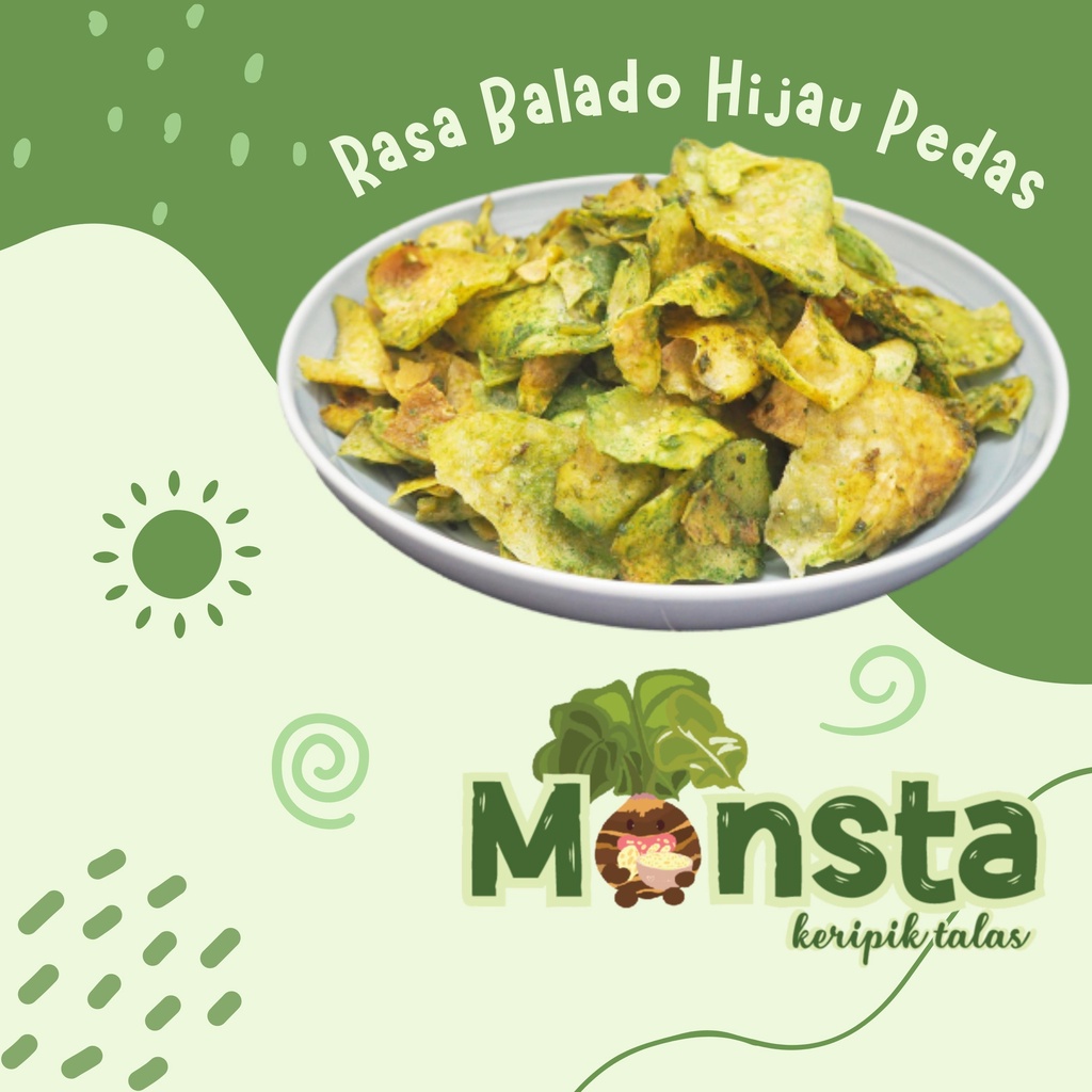 

MONSTA Keripik Talas Rasa Balado Hijau Pedas 85gr