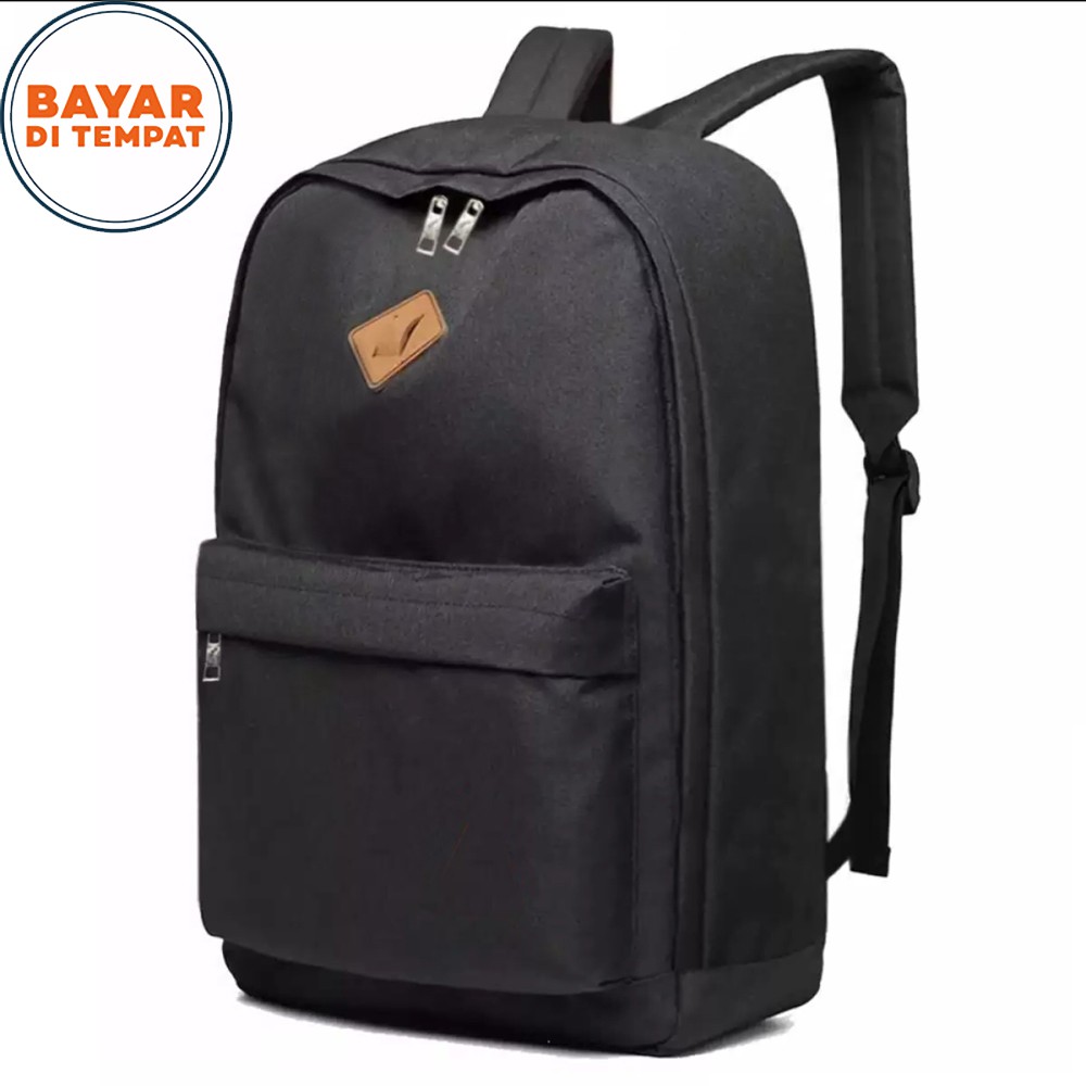 SHOPEE 6.6 SUPER SALE!! Tas Ransel Pria PM-9120 Ransel Distro Polos Backpack Laptop Terbaru - Black