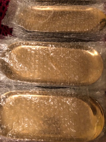 Oval Gold Plate Multi Functional Jewelry Desert Show Tray