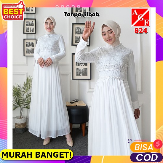 Baju Gamis Wanita Polos Terlaris Original Rayon Satin Trendy Q8A2 Import Cewek Toyobo Ceruty Gratis 