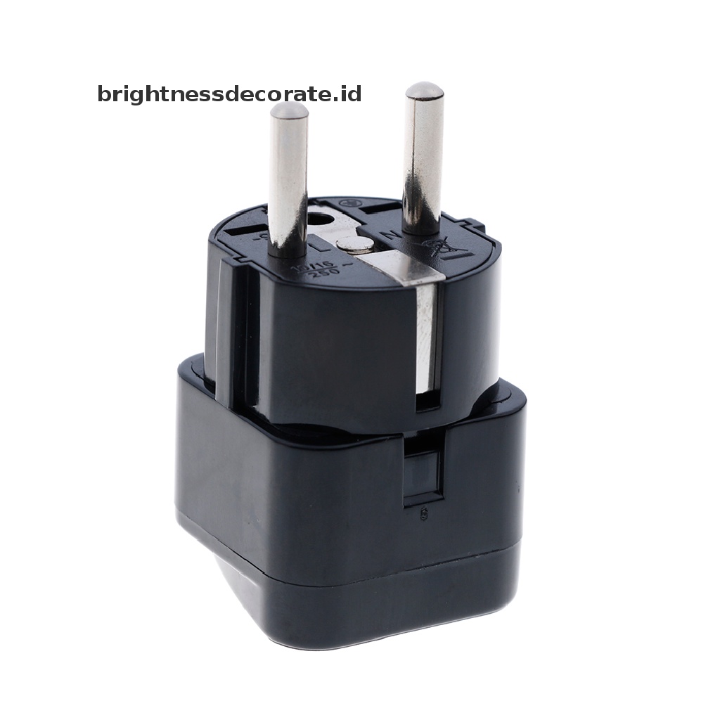 1 Ke 2 / 3 pin socket Splitter Jerman Perancis 5mm plug Ke universal UK / US / EU / AU 2 / 3 pin