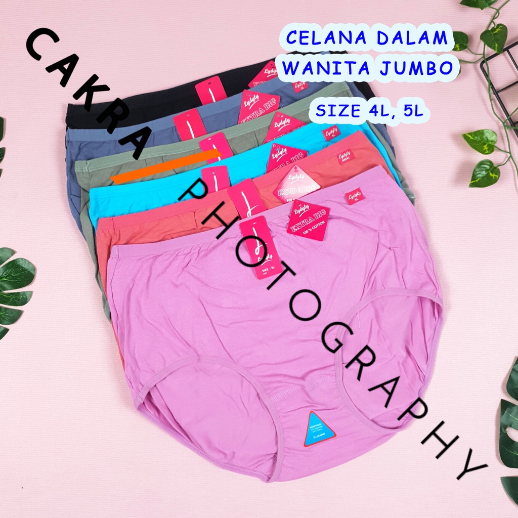 CG Celana Dalam Wanita Polos Jumbo Big Size Cd Wanita Kolor Wanita Sempak Cewek Size 4L, 5L Ldl - CG