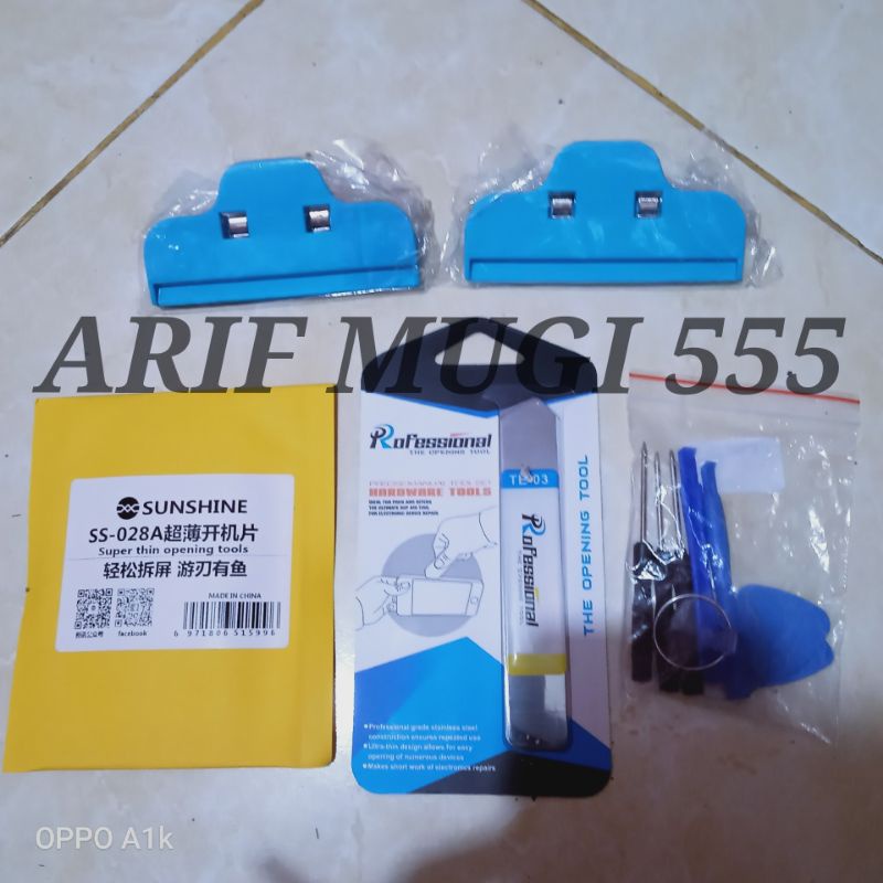 obeng set 8 in 1+penekan Lcd 2 pcs+Besi TE-03+Besi Congkel Ss-028A Original