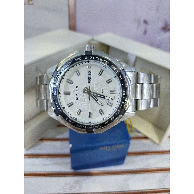 ( ORIGINAL ) Rhythm G1407S Jam Tangan Stainless Steel / G 1407 S