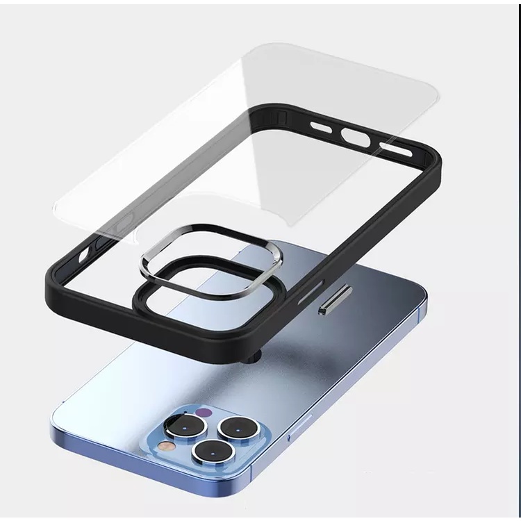 SQUARE METAL FRAME ACRYLIC CASE IPHONE 14 / 14 PRO / 14 PLUS / 14 PRO MAX / 13 / 13 PRO / 13 MINI / 13 PRO MAX / 12 / 12 PRO / 12 MINI / 12 PRO MAX / 11 / 11 PRO / 11 PRO MAX / XR