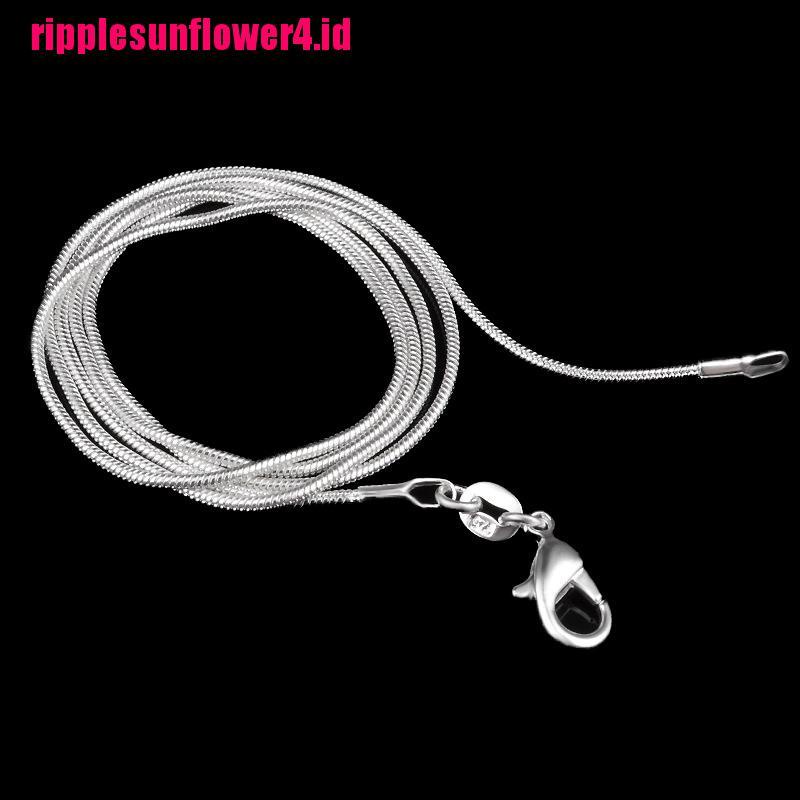 Kalung Choker Rantai Ular Warna Silver Ukuran 16-28 Inch 1mm