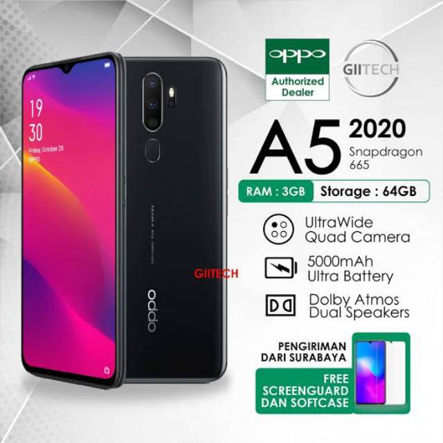 Oppo A4 2020 Ram 3 64 Rom Garansi Resmi 1 Tahun Warna Hitam Dan Putih Shopee Indonesia