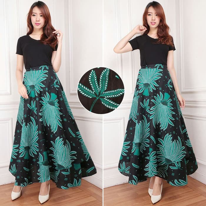 DRESS BATIK Rok Lilit Maxi Payung Leann Rok Panjang Batik Wanita  IWAZAH OFFICE
