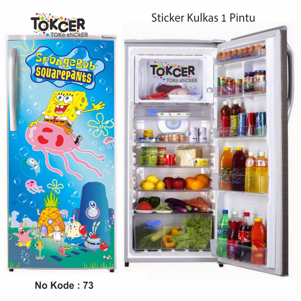 Sticker Kulkas 1 Pintu dan 2 Pintu SPONGEBOB