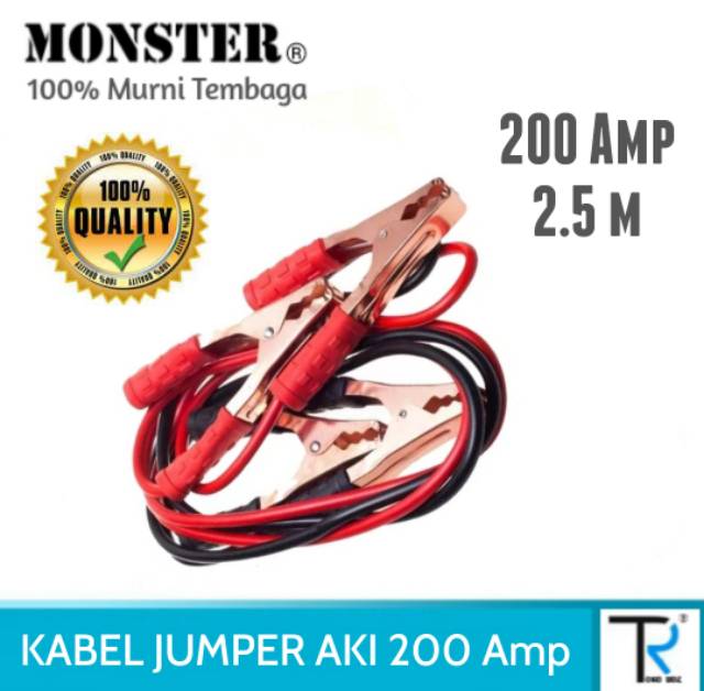 Kabel Aki Jumper Mobil Motor Booster Accu 200 Amper MONSTER Murni Tembaga