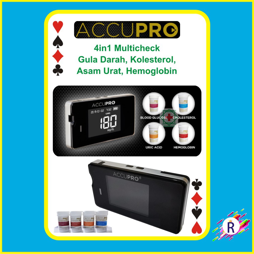 Jual Accupro 4in1 Alat Kesehatan Cek Gula Darah Kolesterol Asam Urat