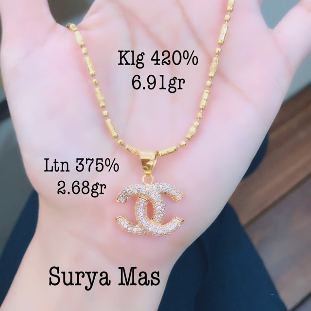 Kalung emas 420% dan liontin emas 375%