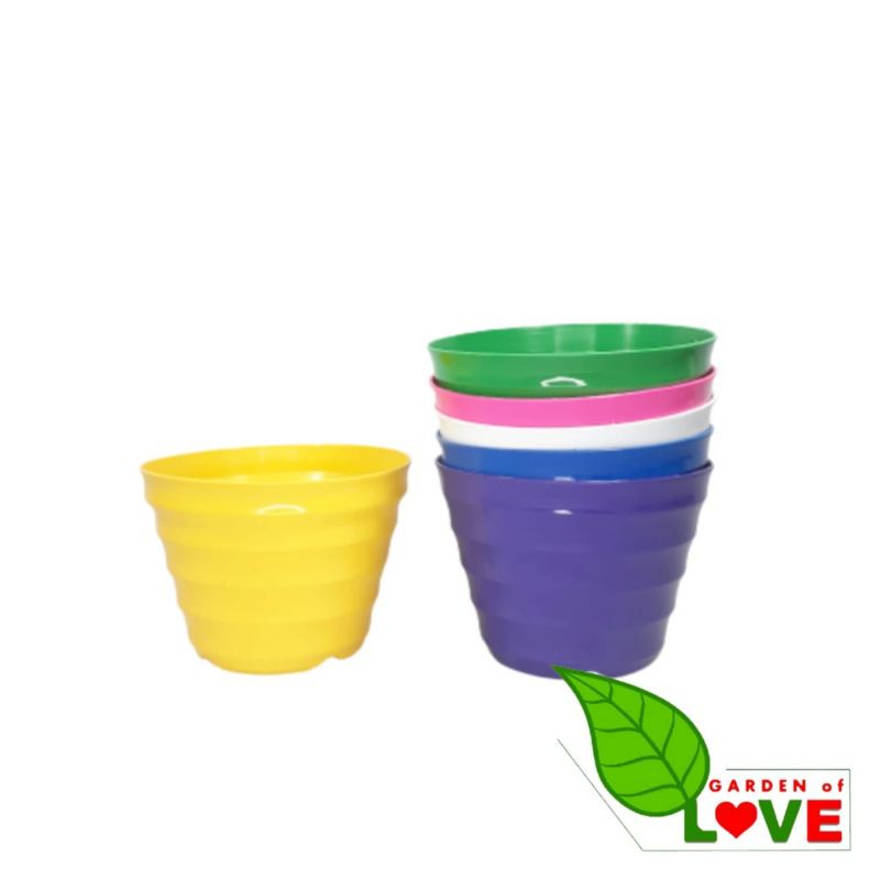 POT KING MADO 18 PUTIH WARNA WARNI UK 14.5 CM/ POT BUNGA HIAS MINI KECIL MURAH/ POT BUNGA ARTIFICIAL