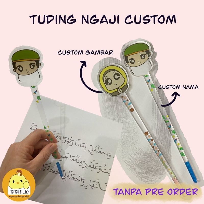 Tuding Ngaji / tudung ngaji Custom / Tuding Ngaji Akrilik /  tuding ngaji nama