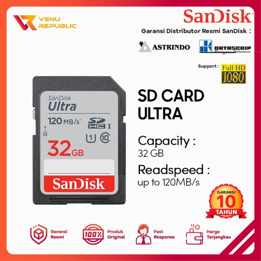 Sd card SANDISK 32gb 120mbps Ultra / Sd Card 32gb 120MBPS - Original
