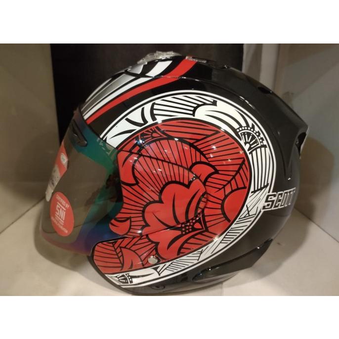 HELM SCOTT RAM 4 / HELM HALF FACE + FREE STIKER DAN BUSA ~