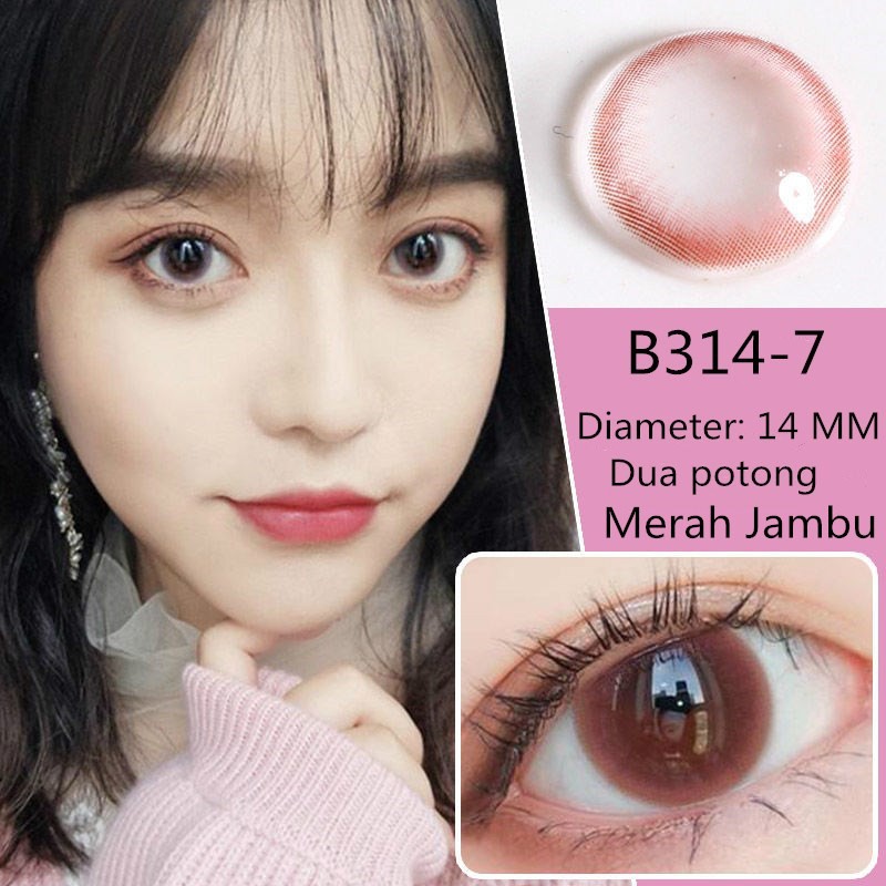 （COD）Minus 1.00-minus 4.50 color lens, kadar air 38%, diameter 14-14.5MM softlensmurah