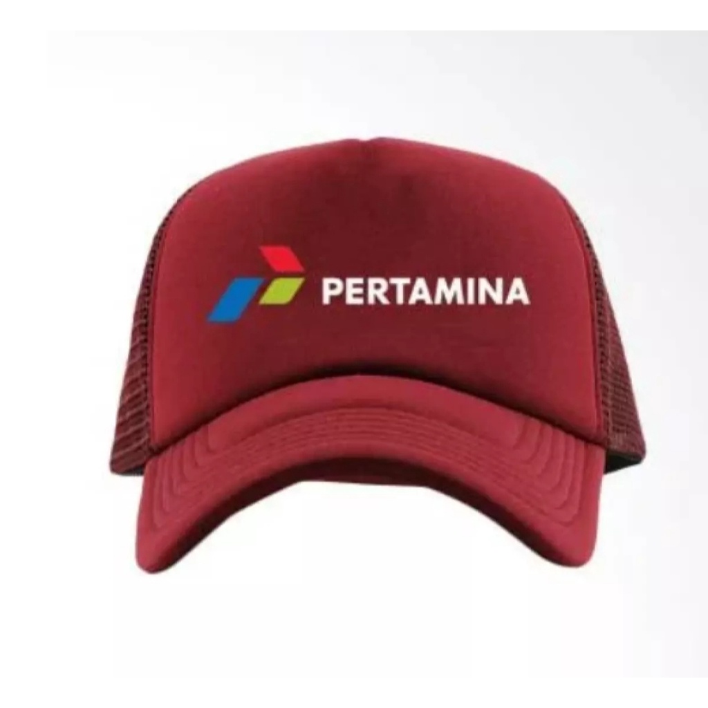 Topi Pertamina logo samping