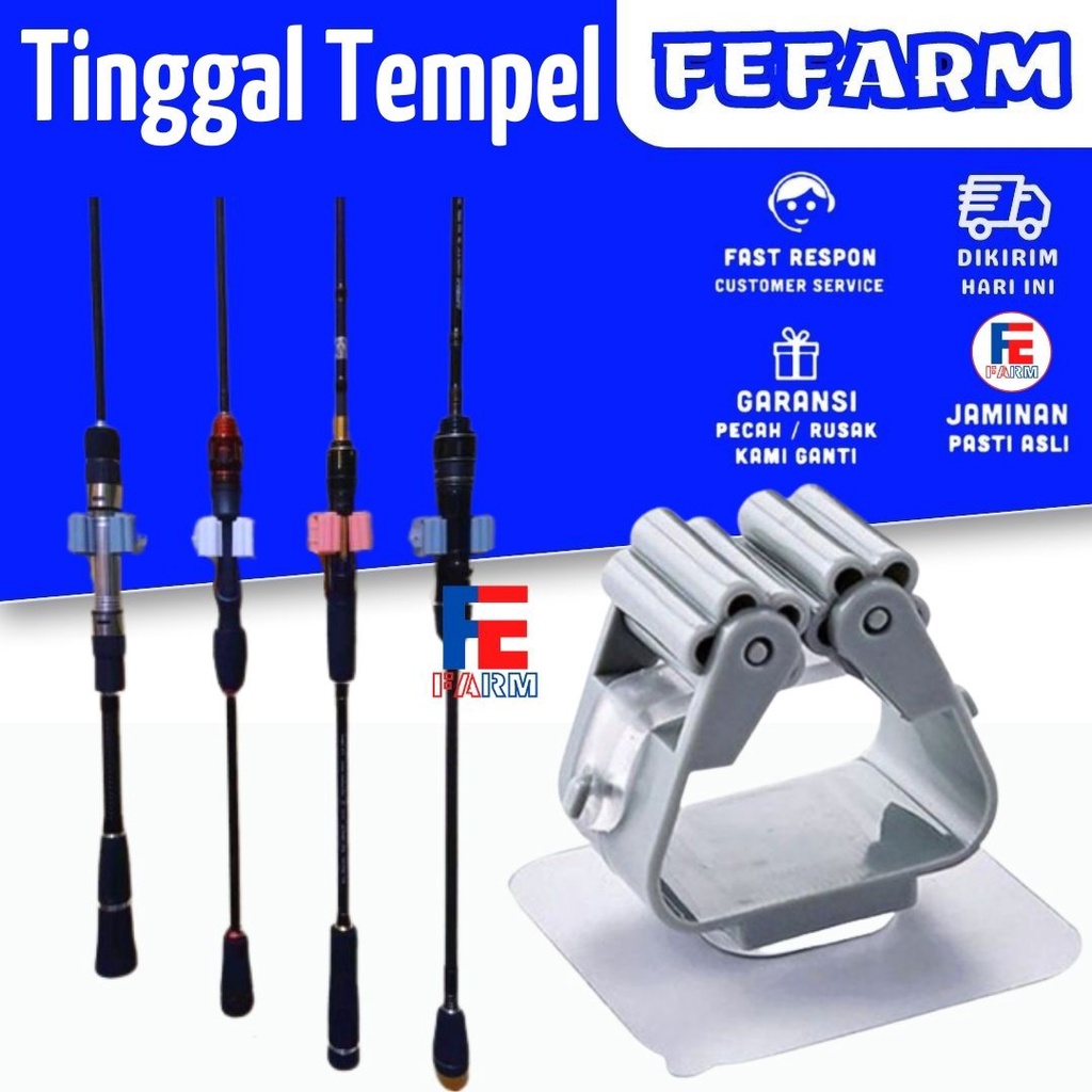 Rak Joran Pancing Model Tempel Dinding Cantelan Joran Pancing FEFARM