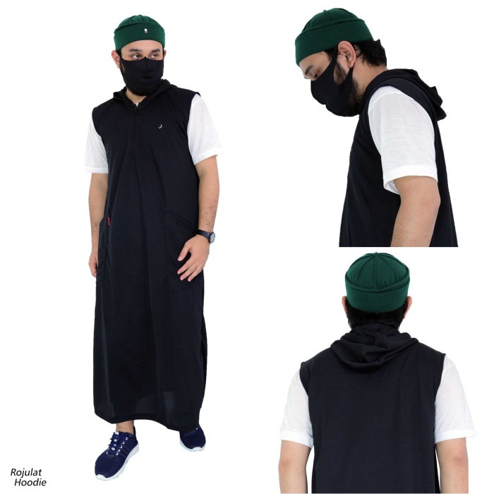 Sholat-Rompi- Rojulat Hoodie / Rompi Hoodie Sholat / Rojulat Murah - Dongker, M -Rompi-Sholat.