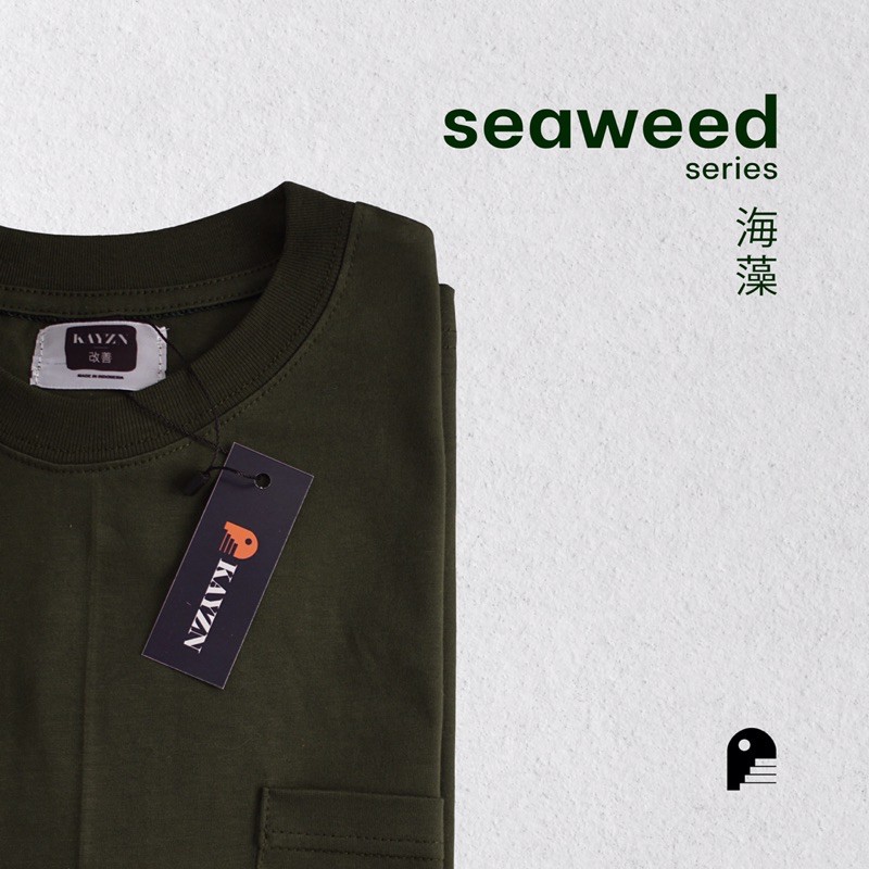 Oversized Pocket Tee SEAWEED Series / Kaos Oversize HIJAU ARMY (Unisex)