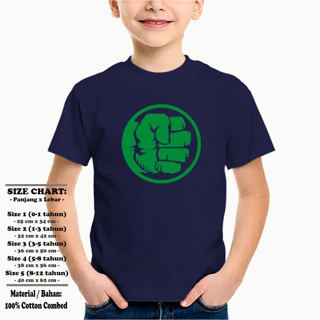 Baju Anak [KODE:CUTTING] Superhero HULK LOGO Pakaian Kaos Shirt Anak Cowo