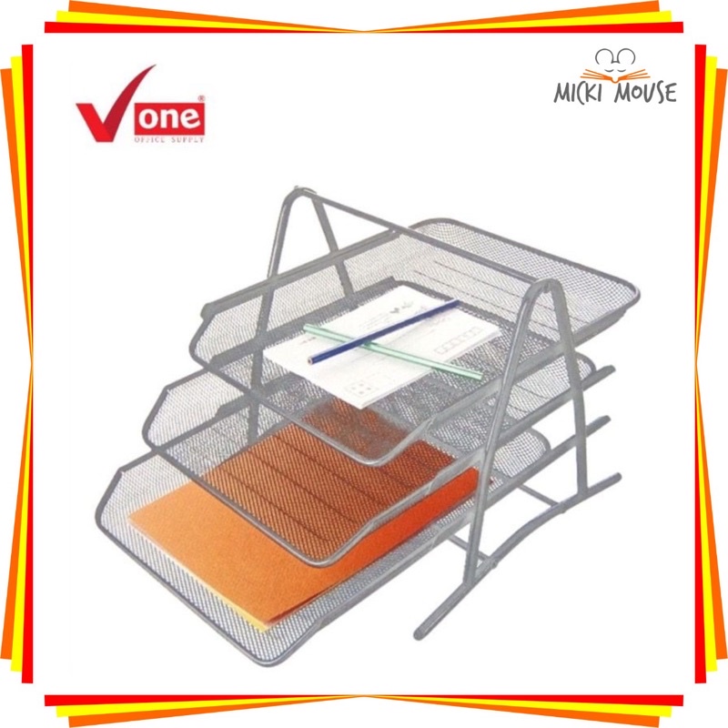 desk tray 3 layers v-one / desk tray / rak besi susun 3 / rak file / rak dokumen