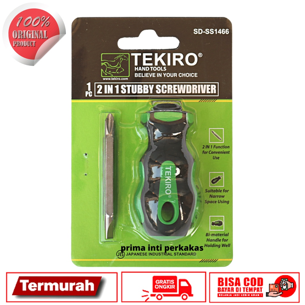 Jual Obeng Stubby Dua Arah Murah In Stubby Screwdriver Tekiro Shopee Indonesia