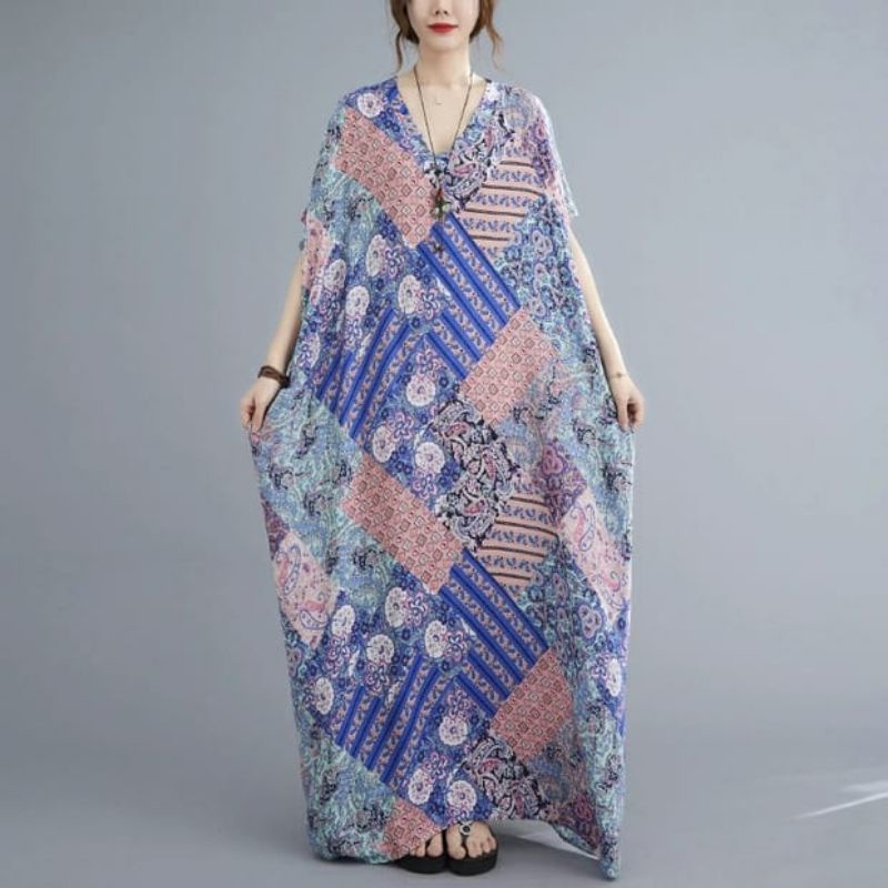 MDLV ~ 91003# Homewear Maxi Dress Maxi Dress Oversize Dress Bigsize Dress Batik Fashion Import