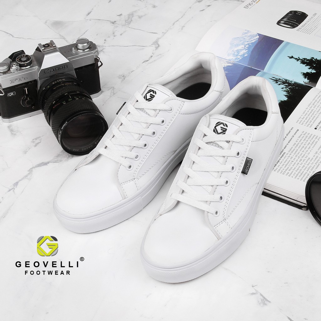 GEOVELLI STORE Sepatu Pria Sneakers Putih Kasual Kerja FULL White GVL-3104