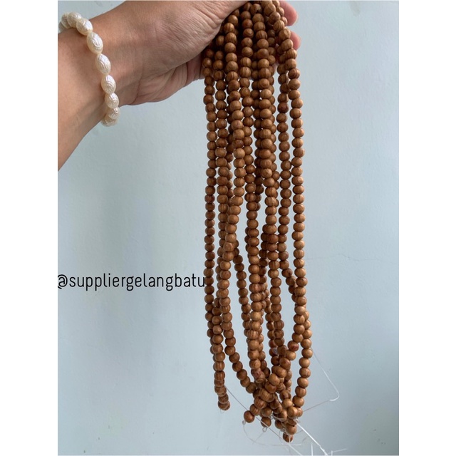 bahan Kokka Koka Kaukah 8mm kayu craft gelang kalung serat cokelat