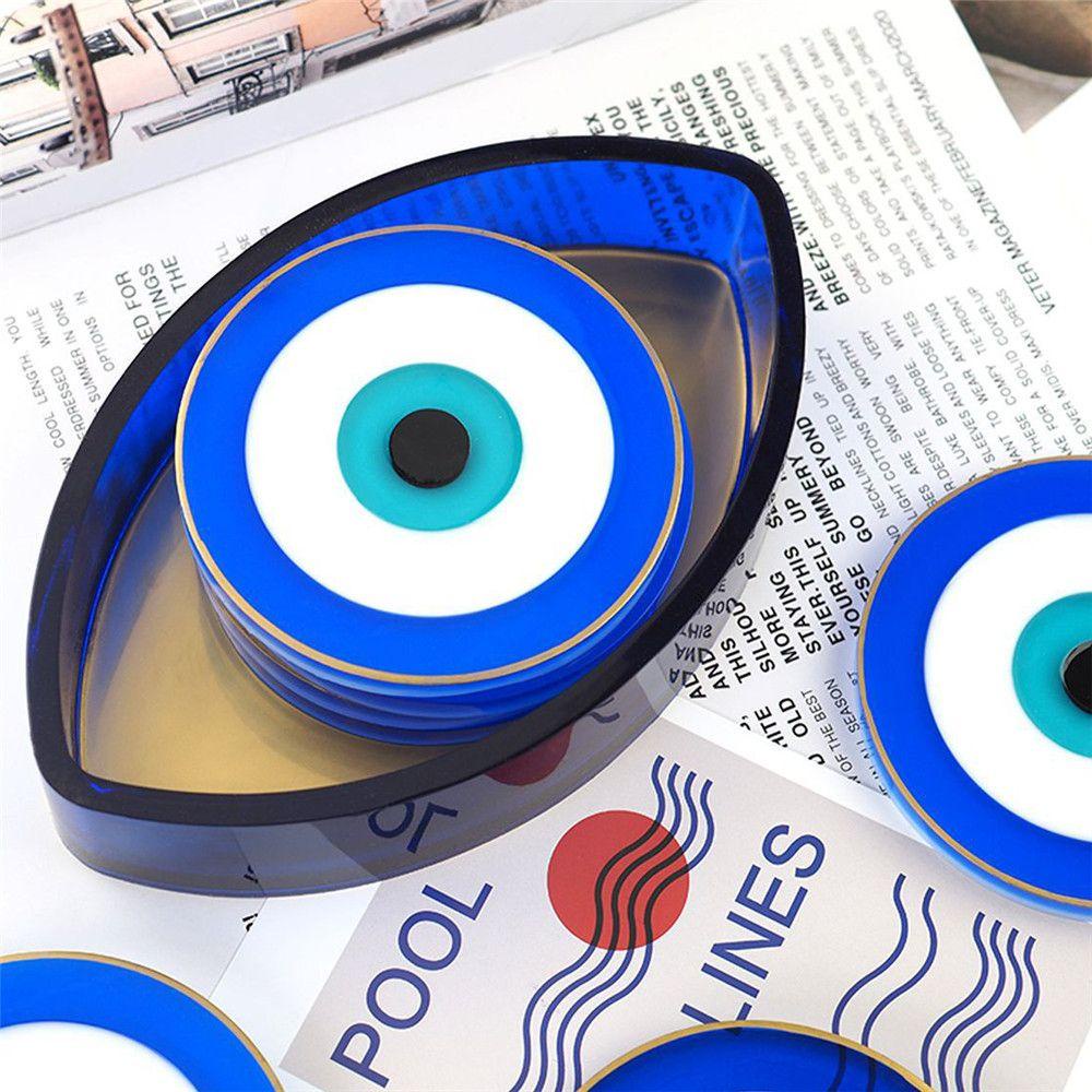 Preva Tray Cetakan Handmade Mata Biru Tatakan Gelas Perhiasan Membuat Coaster Cetakan Silikon