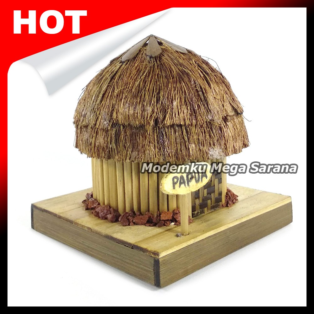 Miniatur Rumah Adat Papua Hanoi Dari Bambu Shopee Indonesia