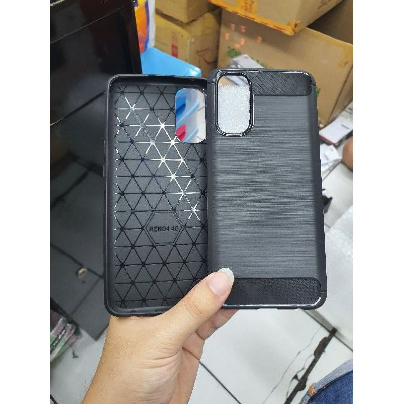 Softcase Slim Fit Carbon Oppo Reno 4 - UA