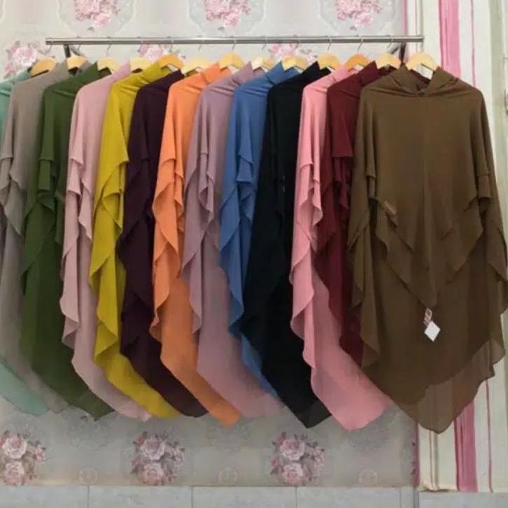 Hot Sell.. Jilbab Khimar Syar'i Pet Antem 2 Layer Ceruti Babydoll