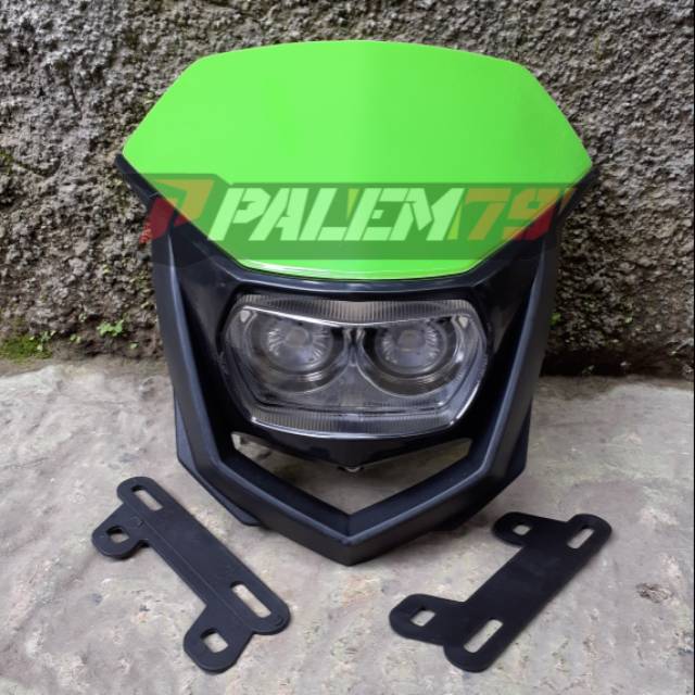 Headlamp LED Polisport Halo & Braket KLX 150 Dtracker Batok Lampu