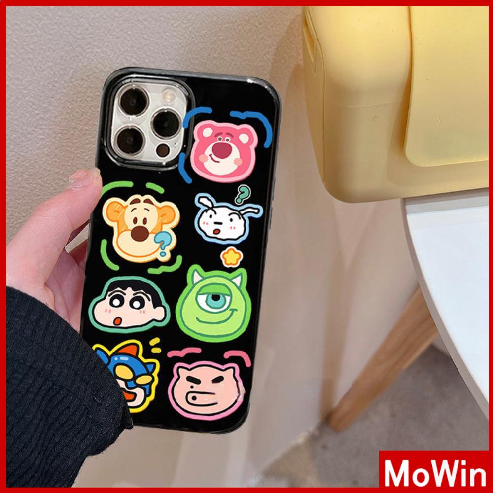 iPhone Case Silicone Soft Case Black Shiny Shockproof Protection Camera Monster Cartoon Avatar Cute Compatible For iPhone 11 Pro Max 13 Pro Max 12 Pro Max 7Plus xr XS Max