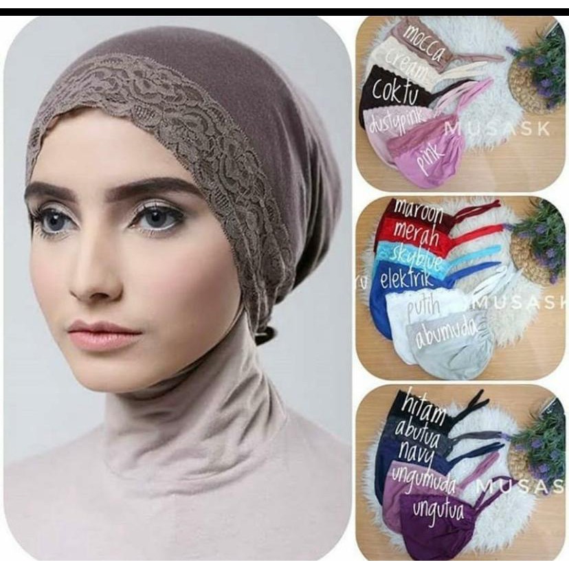 Ciput Arab renda tali belakang,ciput cozy