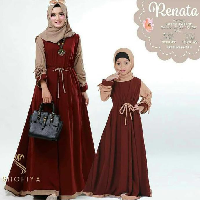 Gamis Gaul 2020 Renata Couple / Baju Gamis Set Couple Ibu Anak Muslim Wanita Ladangki Production