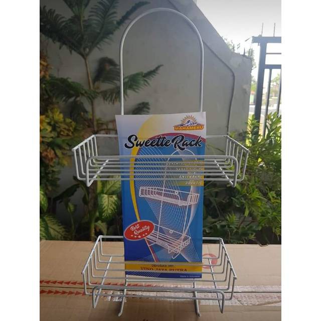 Rak Gantung Kamar Mandi Bahan Besi Lapis Plastik Mahameru Bagus Kuat Awet Murah - AJ RAKSMP MINI