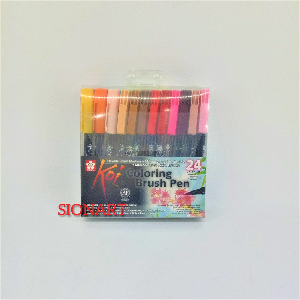 

24 Color Set - Sakura Koi Coloring Brush Pen / Pulpen Spidol Warna