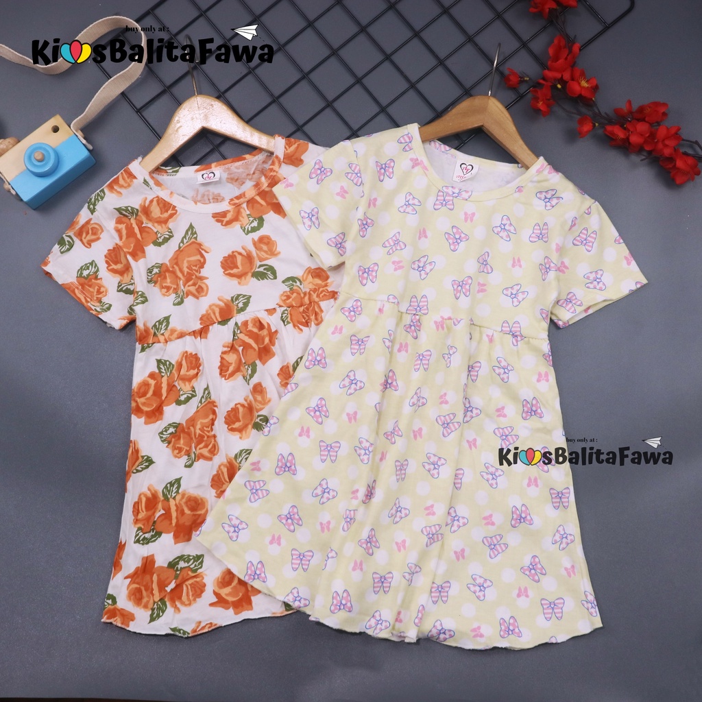 Dress Thalia 4-5 Tahun / Kaos Harian Dres Lengan Baju Tidur Balita Anak Perempuan Adem Cewek Murah