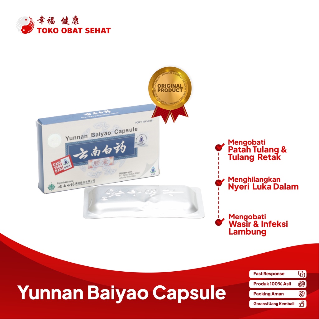 YUNNAN BAIYYAO CAPSULE obat patah tulang dan luka dalam manjur